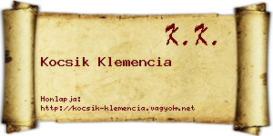 Kocsik Klemencia névjegykártya